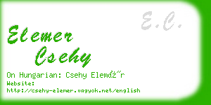 elemer csehy business card